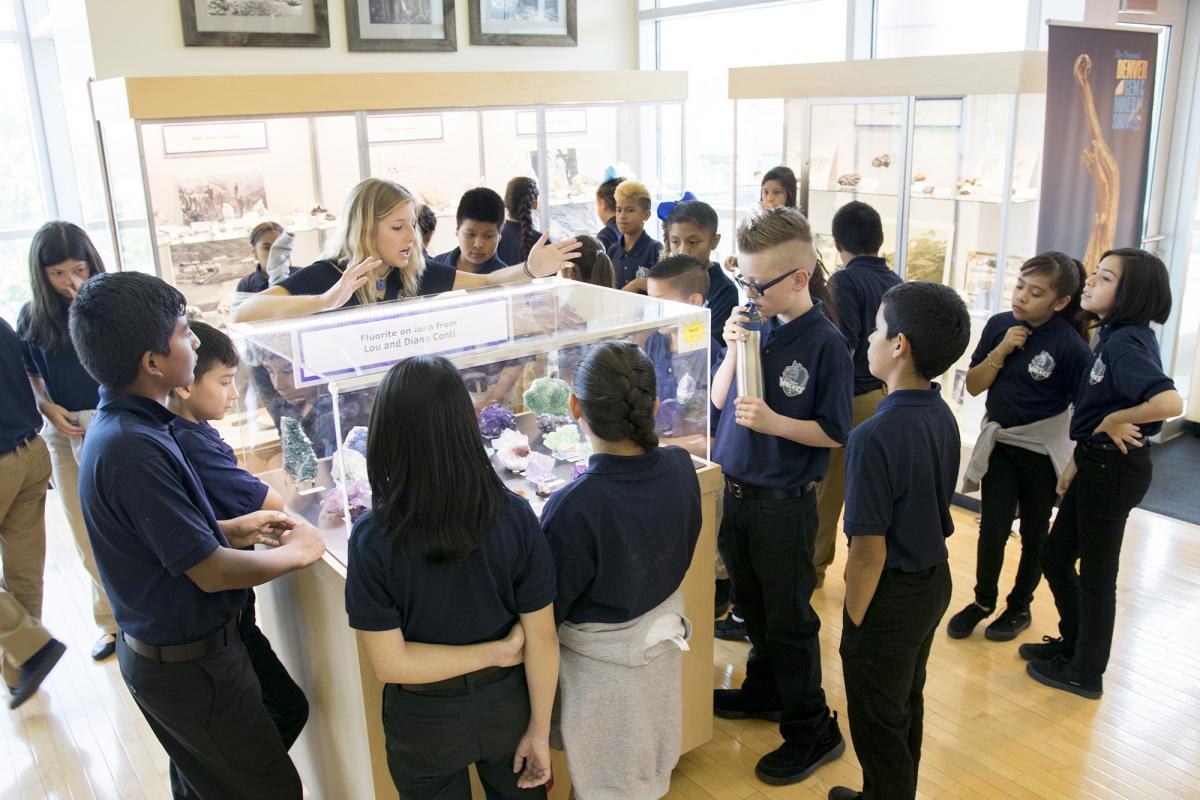 Sixth grade students explore the Mines Geology Museum.